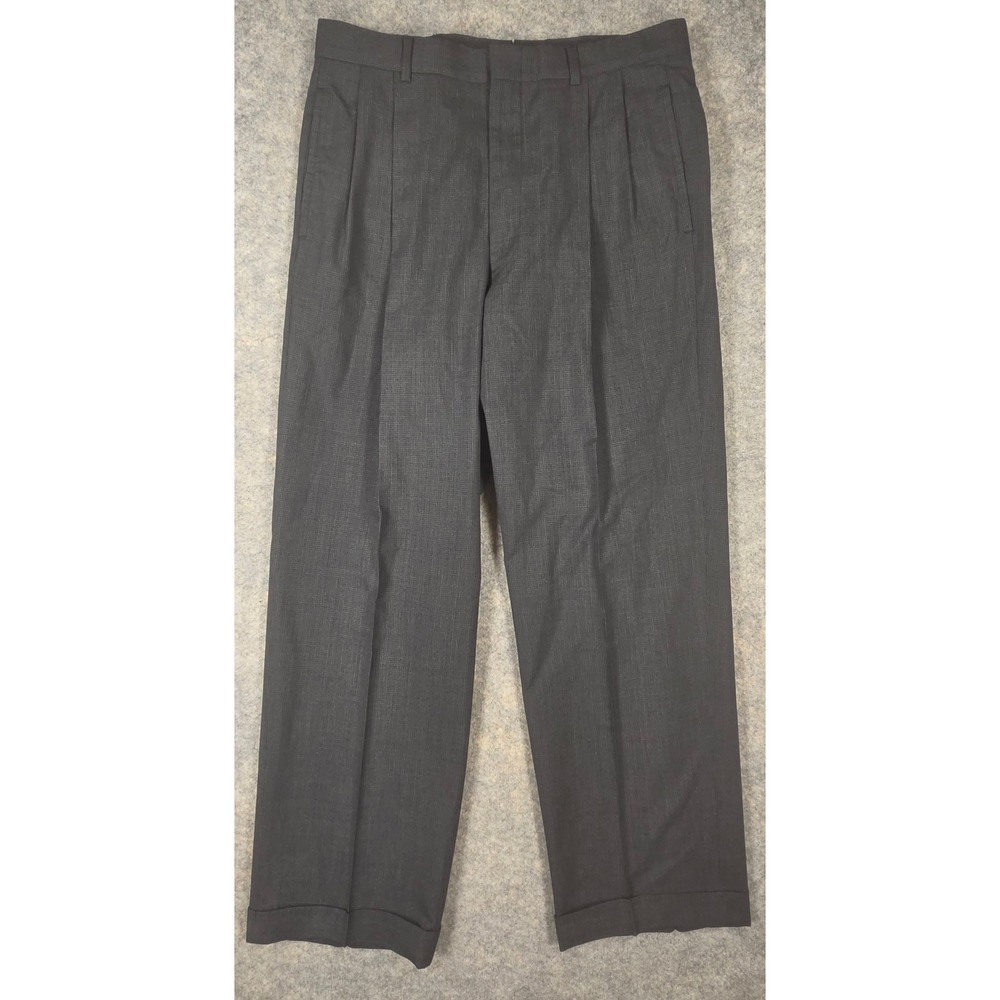 Brooks Brothers Makers Brooksease Gray Pleated Wool Dress Pants 32x28 USA Made